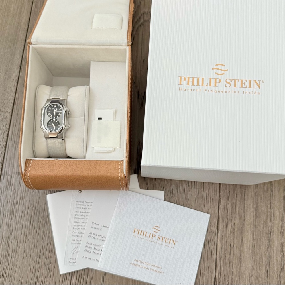 Philip Stein Teslar Signature Dual Face Watch Silver with Box - Picture 4 of 11